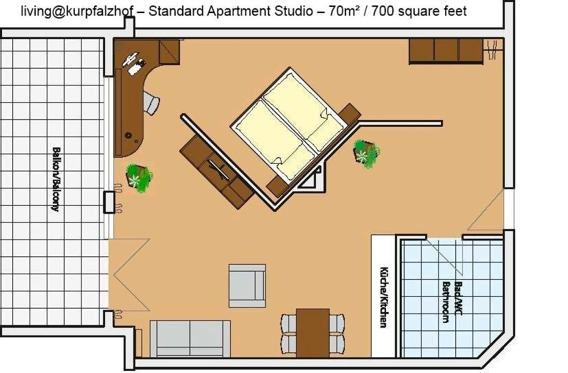 Serviced Apartments Kurpfalzhof 오프터스하임 객실 사진